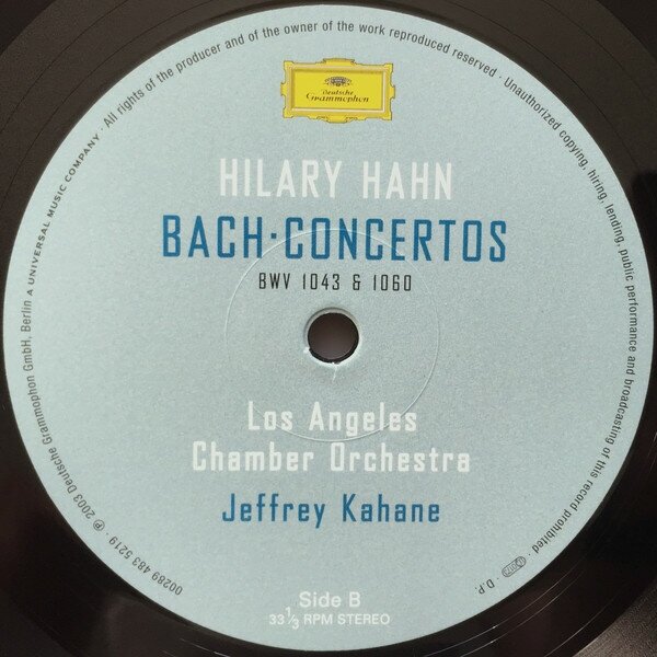 BACH BACHHilary Hahn - : Violin Concerto No.1 2; Concerto For 2 Violins Deutsche Grammophon Intl - фото №3