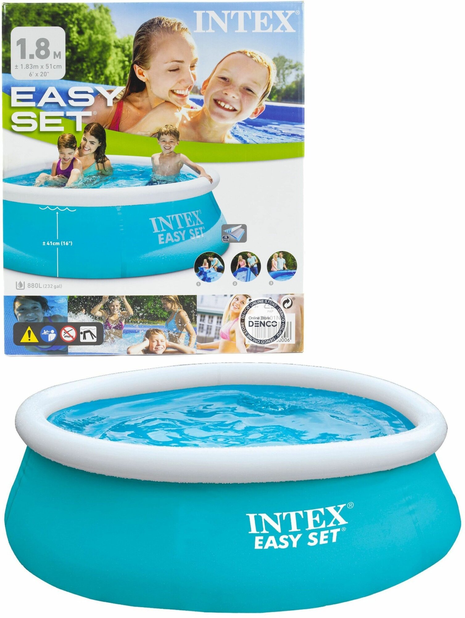 Круглый надувной бассейн Easy Set Intex