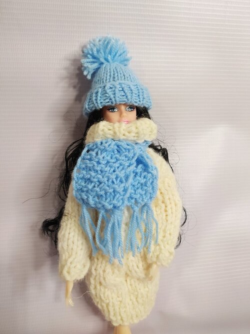 Набор шапка и шарф для куклы Барби