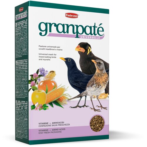 Padovan корм Granpatee Universelle для насекомоядных птиц, 1кг padovan корм granpatee insectes для насекомоядных птиц 25кг