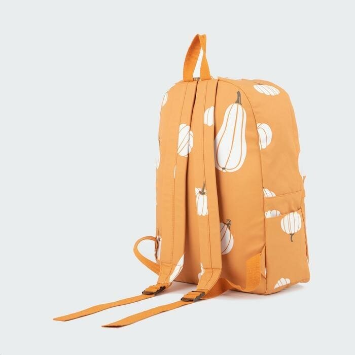 Рюкзак, отдел на молнии, наружный карман, цвет оранжевый, «Тыквы» - фотография № 2