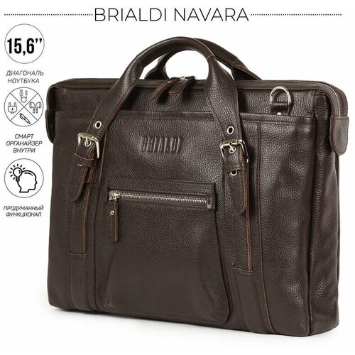 Деловая сумка BRIALDI Navara (Навара) relief brown дорожно спортивная сумка brialdi troy троя relief brown