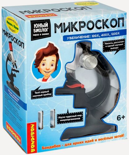 Изображение товара Французские опыты Науки с Буки Bondibon, Микроскоп (100X,400X,1200X)