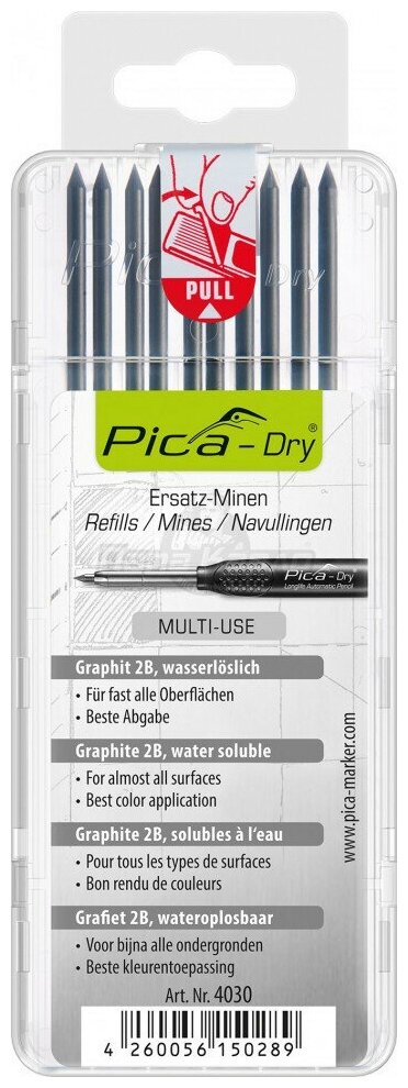 Грифели для карандаша Pica-Dry графитовые Pica 4030 10 пр.