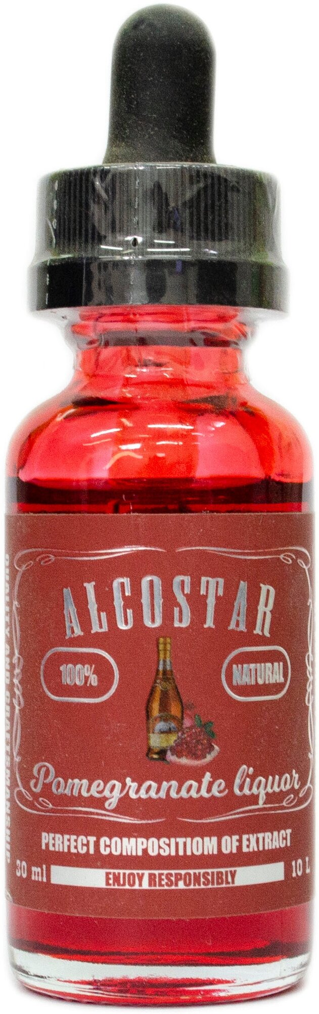 Эссенция Гранатовый ликер, Pomegranate liquor Alcostar, вкусовой концентрат (ароматизатор пищевой) для самогона, 30 мл