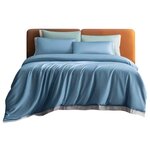 Постельное белье из хлопка Xiaomi Deep Sleep Super Soft Cotton Flow Kit 100S 1.8m Blue - изображение