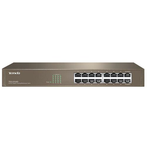 Коммутатор 16PORT 10/100/1000M TEG1016D TENDA коммутатор tenda teg1016d 16 ports 10 100 1000mbps