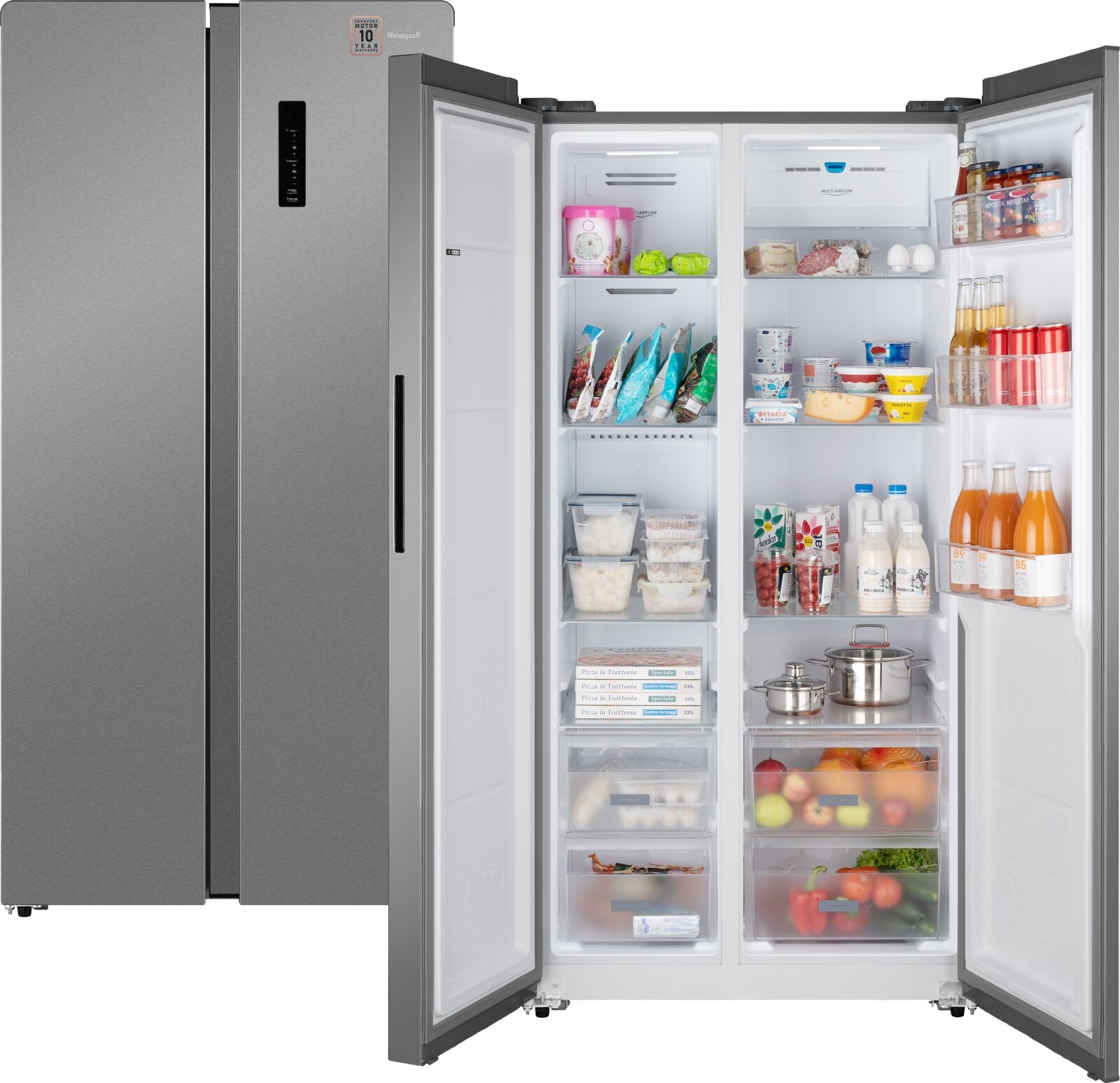 Холодильник side by side Weissgauff WSBS 600 X NoFrost Inverter - фотография № 8