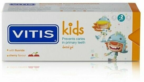 Паста-гель зубная Vitis Kids 2+ вкус вишня 50 мл DENTAID S.L. - фото №3