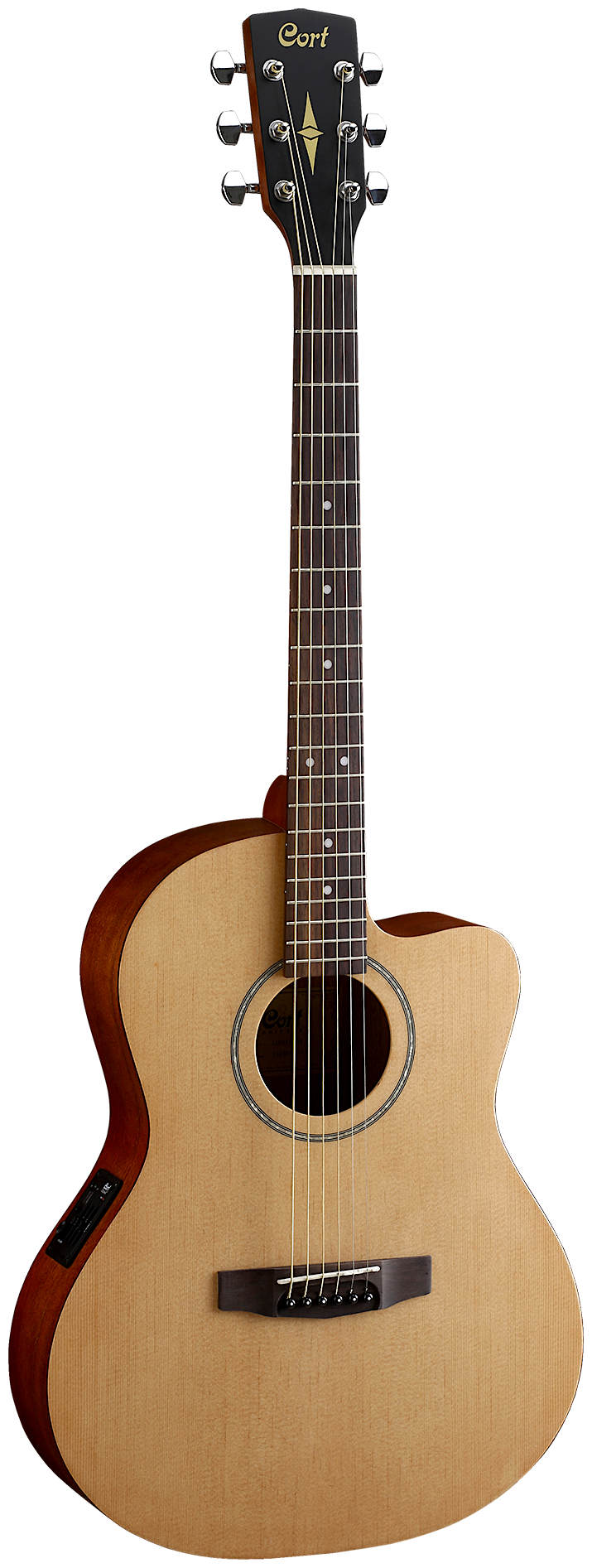 JADE1-OP Jade Series Акустическая гитара, с вырезом, цвет натуральный, Cort