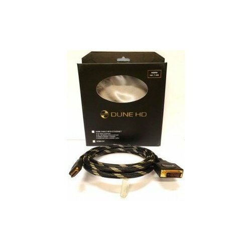 Кабель HDMI -DVI 2 метра ver1,4 пласт,шелк-золото, упаковка