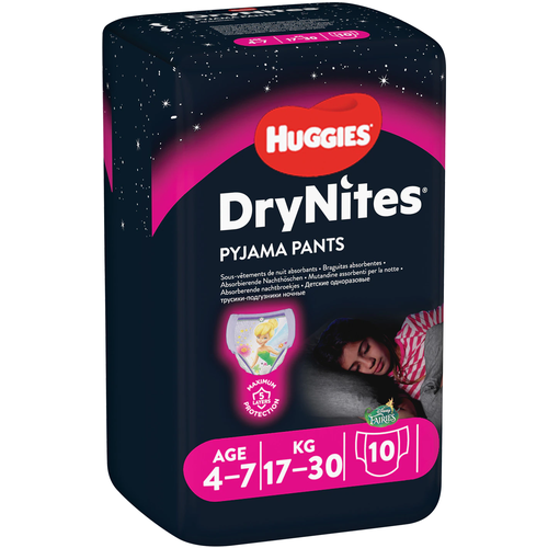 Трусики-подгузники Huggies DryNites для девочек 4-7 лет (17-30 кг), 10 шт