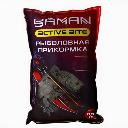 Прикормка Yaman Active Bite, плотва, кокос, чёрный, 900 г концентрат кукурузный yaman кокос 500 г