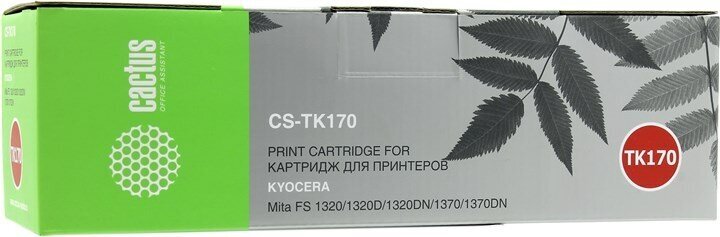 Картридж Cactus CS-TK170, черный, 7200 страниц, совместимый для Kyocera FS-1320D, FS-1320DN, FS-1370DN, ECOSYS P2135d, ECOSYS P2135dn