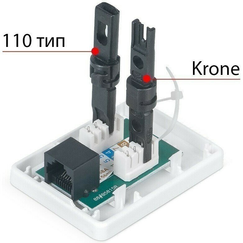 Cabeus WS-8P8C-Cat.5e-1 Розетка компьютерная RJ-45, категория 5e, одинарная, внешняя, Dual IDC - фотография № 7