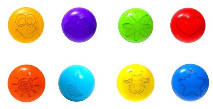 Шарики для сухого бассейна с рисунком, диаметр шара 7,5 см, набор 8 штук, цвет разноцветный - фотография № 8