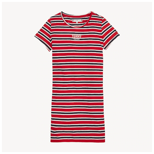 фото Платье tommy hilfiger, хлопок, в полоску, размер 128, мультиколор