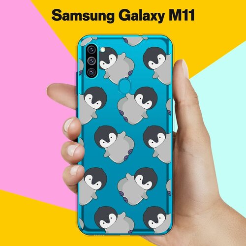Силиконовый чехол на Samsung Galaxy M11 Пингвины / для Самсунг Галакси М11