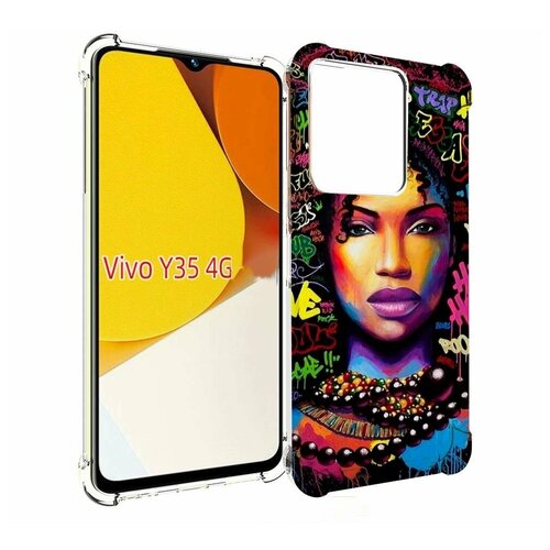 Чехол MyPads девушка-в-граффити женский для Vivo Y35 4G 2022 / Vivo Y22 задняя-панель-накладка-бампер