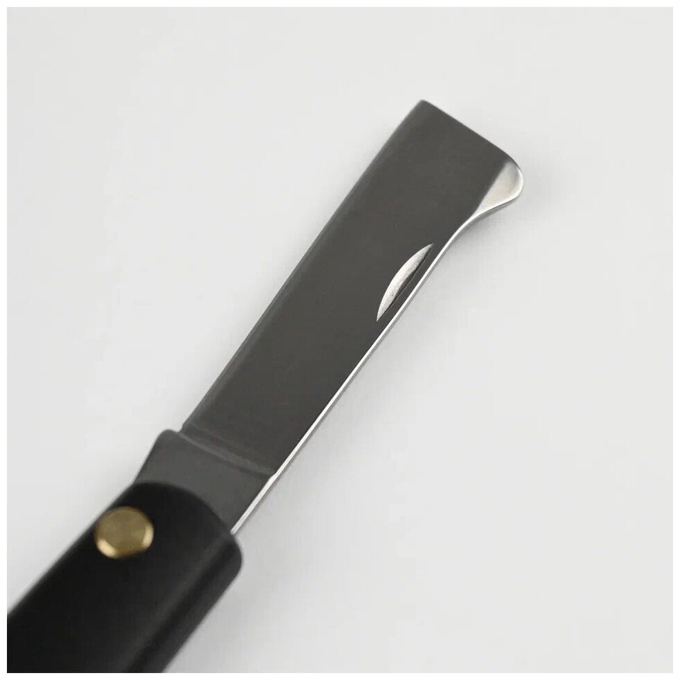 Нож копулировочный Добрыня ручка пластик, лезвие нержавеющая сталь 70 мм / Складной нож садовый прививочный - фотография № 4