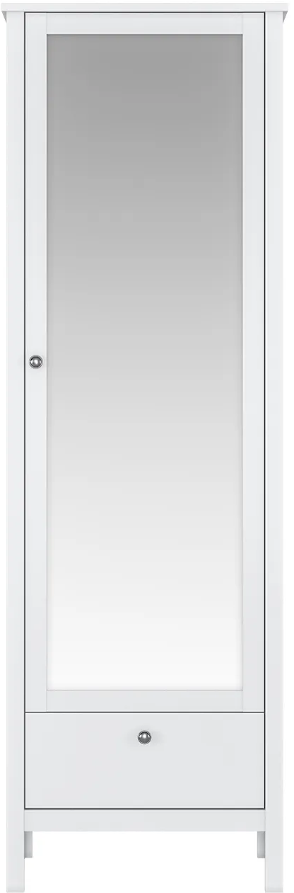 Шкаф с зеркалом БРВ-мебель ШхВхГ: 62х193х39 Хельга SZF1W1S/60. Цвет - белый