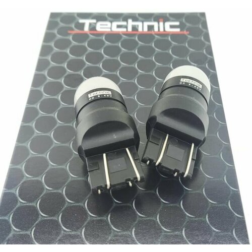 Светодиодная биполярная лампа Technic 4 SMD дхо/габарит для LADA GRANTA, VESTA, LARGUS и RENAULT LOGAN) (W21/5W (7443) 5000K 9-30V (блистер 2 шт.)