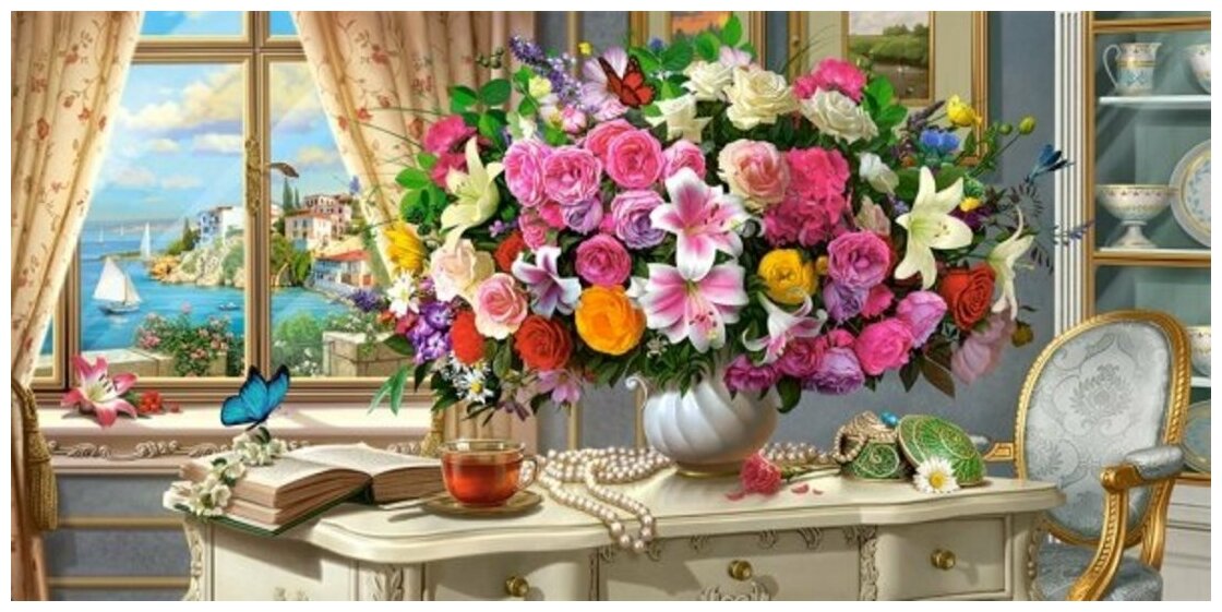 Пазлы Castorland 4000 Летние цветы и чашка чая (С-400263)
