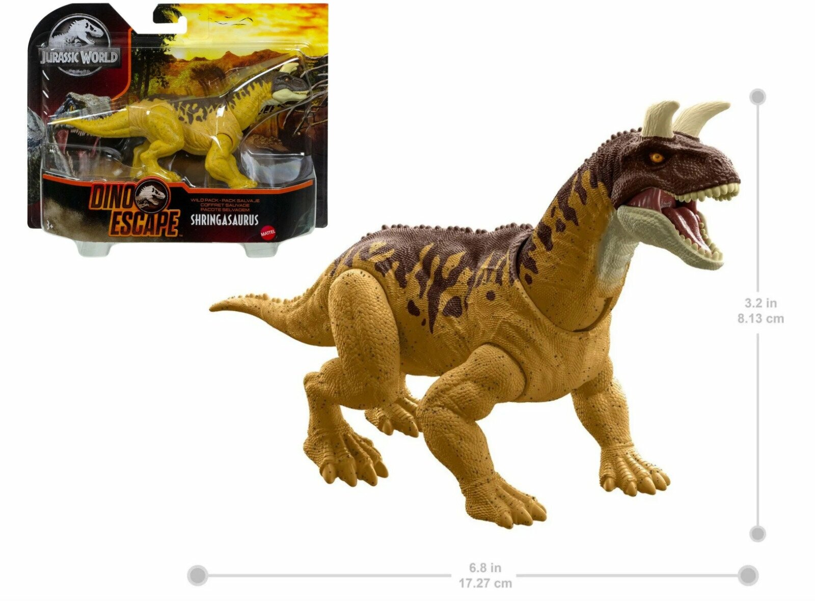 Фигурка динозавра Jurassic World Шрингазавр Дикая стая Shringasaurus Wild Pack HCL84 Mattel 2021