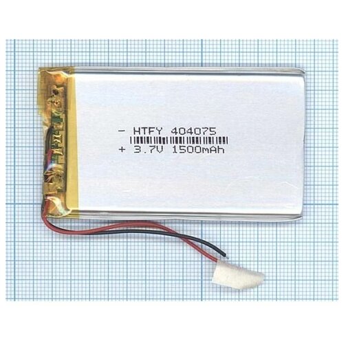 Аккумулятор универсальный 4x40x75 мм 3.8V 1500mAh Li-Pol (2 Pin)