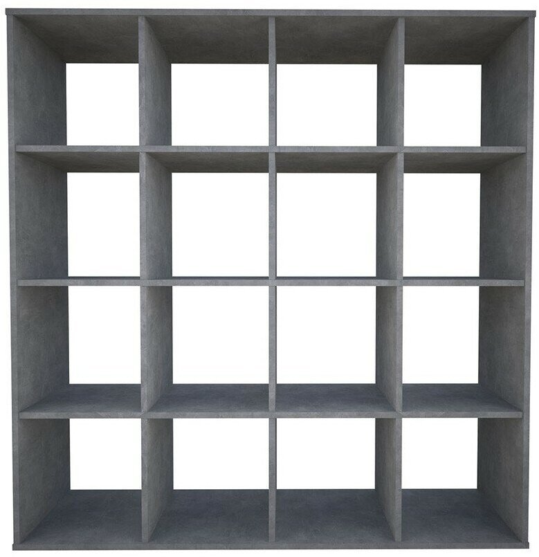 Стеллаж Polini Home Smart Кубический 16 секции, бетон - фотография № 3