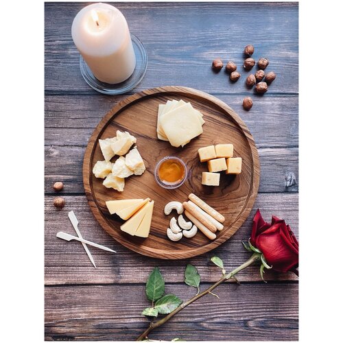 Деревянное блюдо 25 см плоское Индонезия VITtovar 1350₽