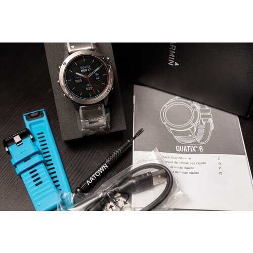 Garmin QUATIX 6 Sapphire титановый с титановым ремешком Titanium Titanium Gray with Titanium Band 9381100₽