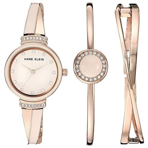 фото Наручные часы anne klein наручные женские часы anne klein с браслетами, золотой, розовый