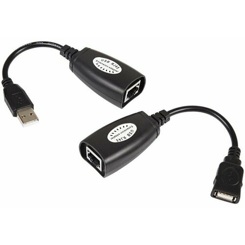 USB удлинитель по витой паре (8p8c) REXANT / Адаптер-удлинитель кабель vcom cu824 адаптер удлинитель usb amaf rj45 по витой паре до 45m