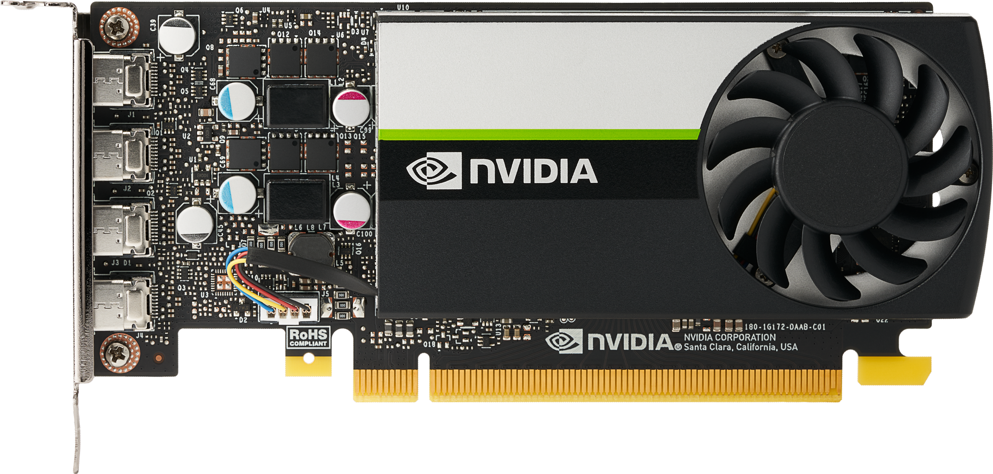 Видеокарта PNY VGA NVIDIA T1000, 8 GB GDDR6/128 bit, PCI Express 4.0 x16, 4x mDP