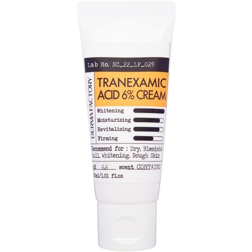 Derma Factory Крем с 6% транексамовой кислотой - Tranexamic acid 6% cream, 30мл крем для лица derma factory tranexamic acid 6% cream 30 мл