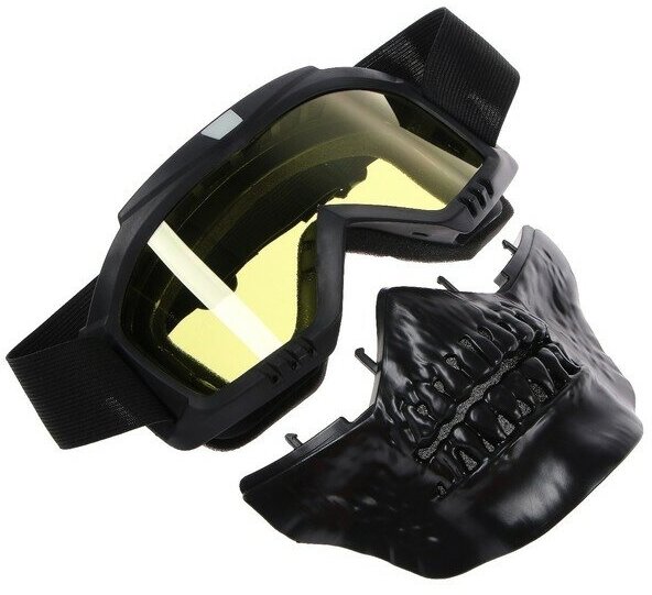 TORSO Очки-маска для езды на мототехнике разборные визор желтый цвет черный