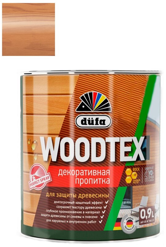 Пропитка декоративная для защиты древесины алкидная Dufa Woodtex орегон 0,9 л.