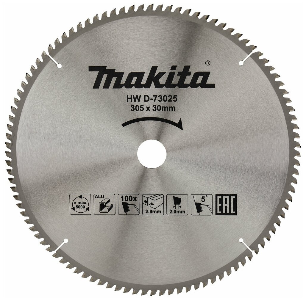Пильный диск по алюминию MAKITA D-73025 (305 x 30x2.8/2 100z) - фотография № 1