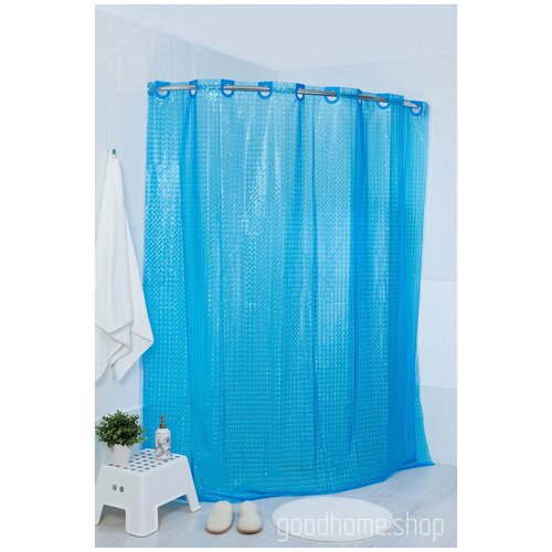 Штора для ванной, цвет: синий, 180 х 180 см. A023 - 9001