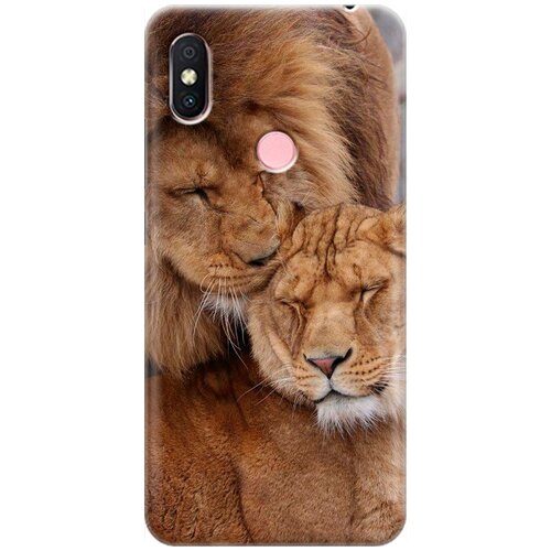 фото Ультратонкий силиконовый чехол-накладка для xiaomi redmi s2 с принтом "милые львы" gosso