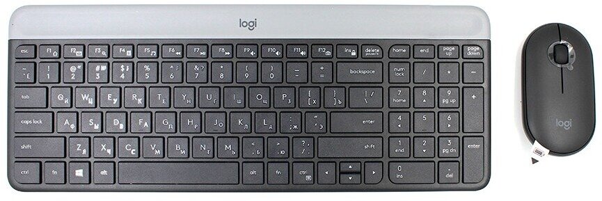 Комплект клавиатура + мышь Logitech MK470 Slim (английский/русский)