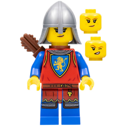 Минифигурка LEGO 10305 Lion Knight - Female, Flat Silver Neck Protector, Quiver, Freckles (cas564)