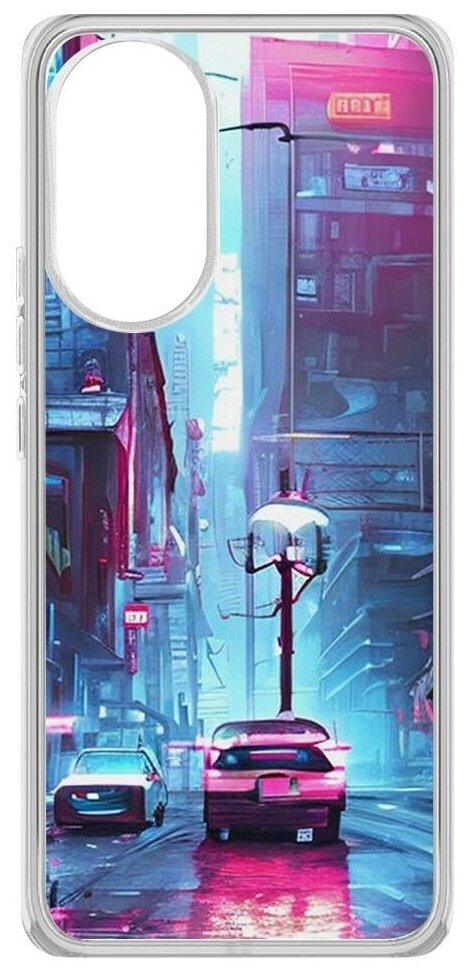 Чехол-накладка Krutoff Clear Case Киберпанк Улица для Huawei Nova 9