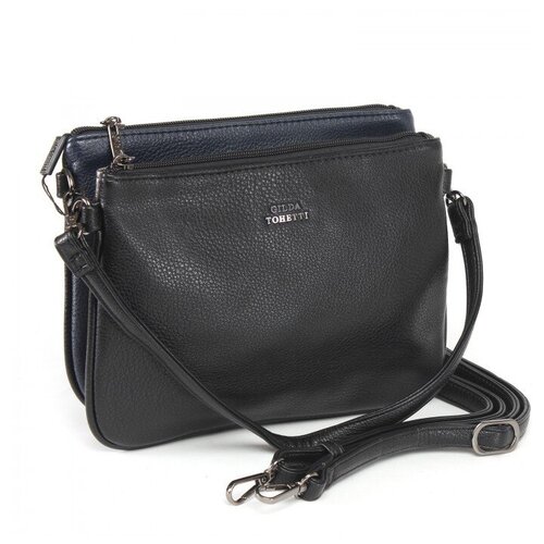 фото "сумка женская искусственная кожа gt-62337gt f-001-1/601/701/411, 2в 1, 2отд, плечевой ремень, чер/син/зел 236468" gilda tohetti