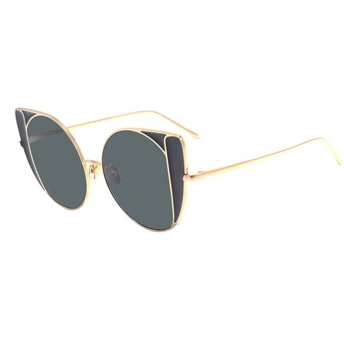 Солнцезащитные очки Linda Farrow, бесцветный, золотой