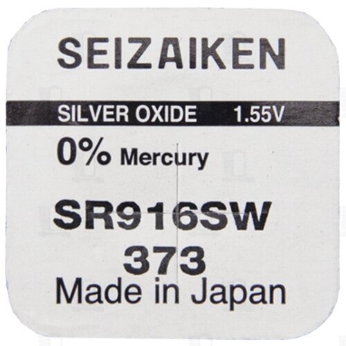 Батарейка для часов Seiko Seizaiken 373 SR916SW Silver Oxide 1.55V, в блистере 1 шт.