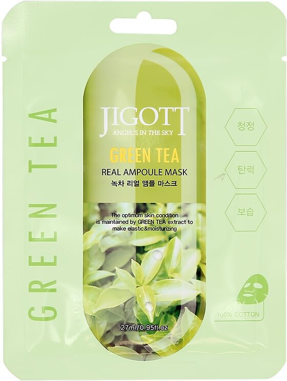 Маска для лица JIGOTT с экстрактом зеленого чая (антиоксидантная) 27 мл
