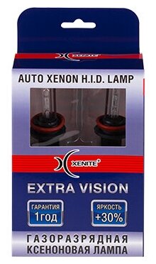 Лампа ксеноновая головного света H11 4300К Extra Vision +30% 12-24V 35W Блистер 2шт XENITE 1004095 | цена за 1 шт