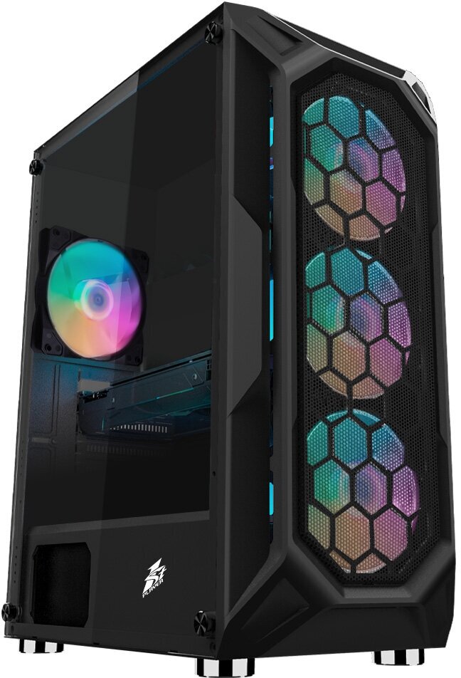 Корпус 1STPLAYER FIREBASE X6 ATX, mATX, Midi-Tower, без БП, с окном, подсветка, Audio, USB 3.0, 2xUSB 2.0